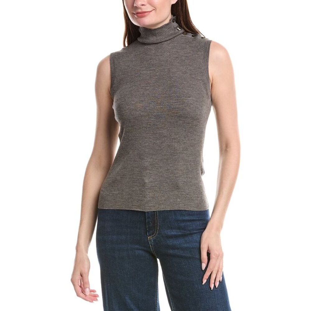 Hugo Boss Womens  Fermesi Wool Tank Sweater, Gray